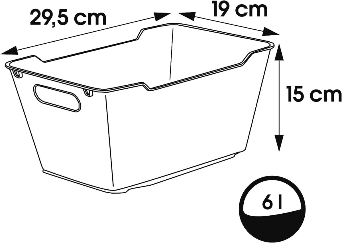 Bac de rangement "lotta", 6,0 litres, nordic-grey – Image 2