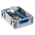 Bac de rangement ProfiPlus EuroBox 412, gris/bleu – Image 2