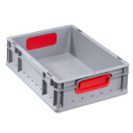 Bac de rangement ProfiPlus EuroBox 412, gris/rouge