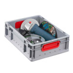 Bac de rangement ProfiPlus EuroBox 412, gris/rouge – Image 2