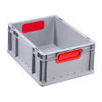 Bac de rangement ProfiPlus EuroBox 417, gris/rouge