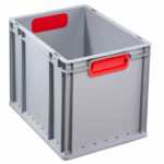 Bac de rangement ProfiPlus EuroBox 432, gris/rouge
