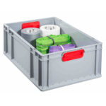 Bac de rangement ProfiPlus EuroBox 622, gris/rouge – Image 2