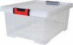 Boîte de rangement CLiPSTOCK, 30 litres, PP, transparent