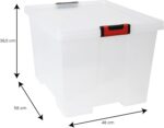Boîte de rangement CLiPSTOCK, 75 litres, PP, transparent – Image 2