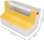 Boîte de rangement portable Cosy, gris clair/jaune – Image 2