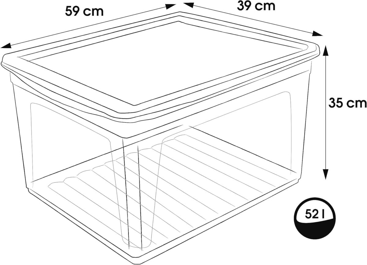 Caisse de rangement "bea", 52 L, PP, transparent – Image 2