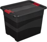 Caisse de rangement "eckhart", 24 L, graphite/rouge