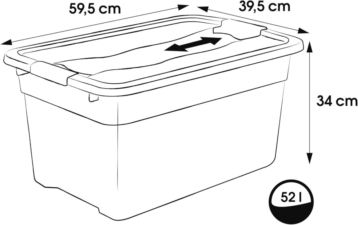 Caisse de rangement "eckhart", 52 L, graphite/rouge – Image 2