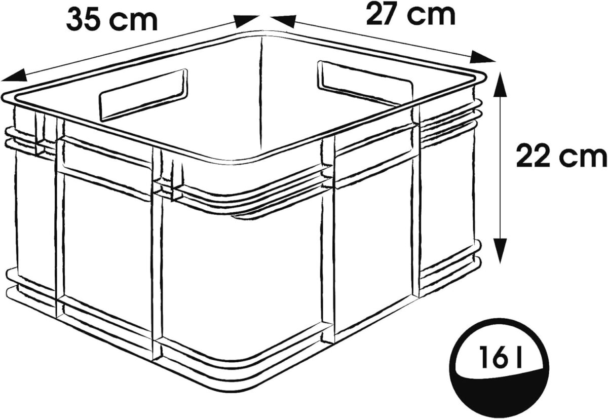 Caisse de rangement Euro-Box M "bruno eco", bleu – Image 2