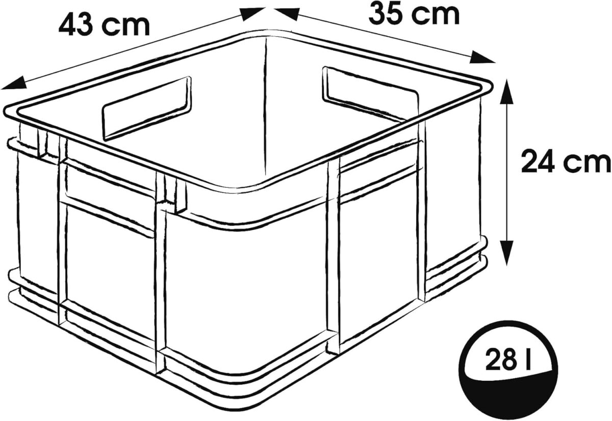 Caisse de rangement Euro-Box XL "bruno", 28 litres – Image 2