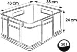 Caisse de rangement Euro-Box XL "bruno", 28 litres – Image 2