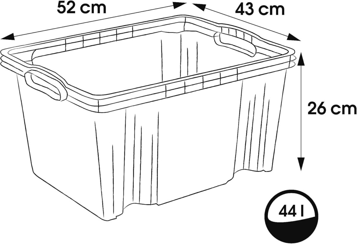 Caisse de rangement "franz", 44 litres, crystal-grey – Image 2