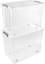 Caisse de rangement "leo", 74 litres, transparent – Image 7