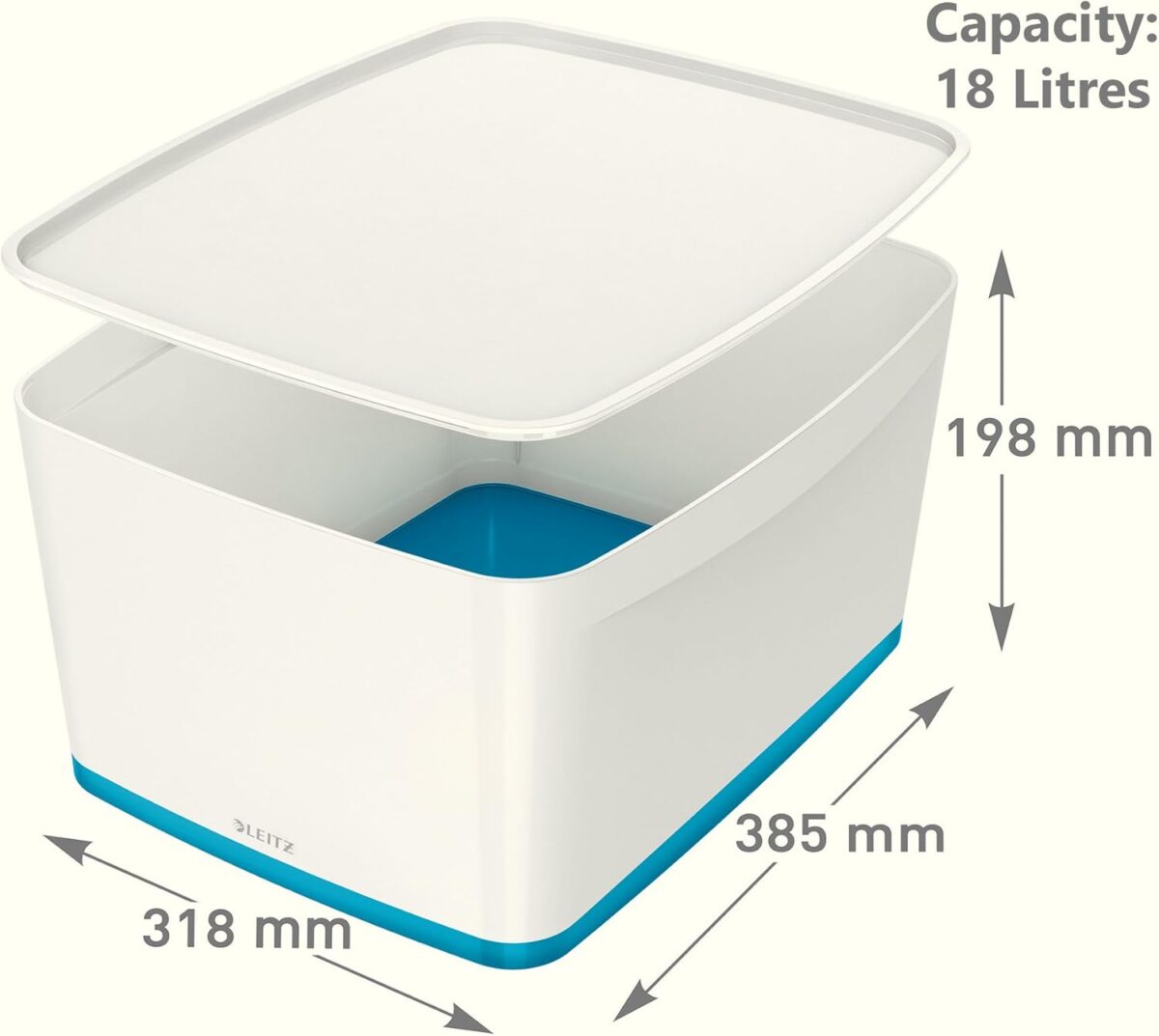 Caisse de rangement My Box, 18 litres, blanc / bleu – Image 2