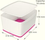 Caisse de rangement My Box, 18 litres, blanc / rose – Image 2