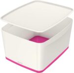 Caisse de rangement My Box, 18 litres, blanc / rose