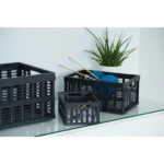 Caisse de rangement pliante, PP, 11,5 litres, noir – Image 2