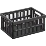Caisse de rangement pliante, PP, 3,5 litres, noir