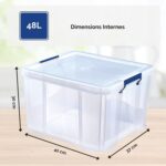 Caisse de rangement ProStore, 48 litres, transparent – Image 3