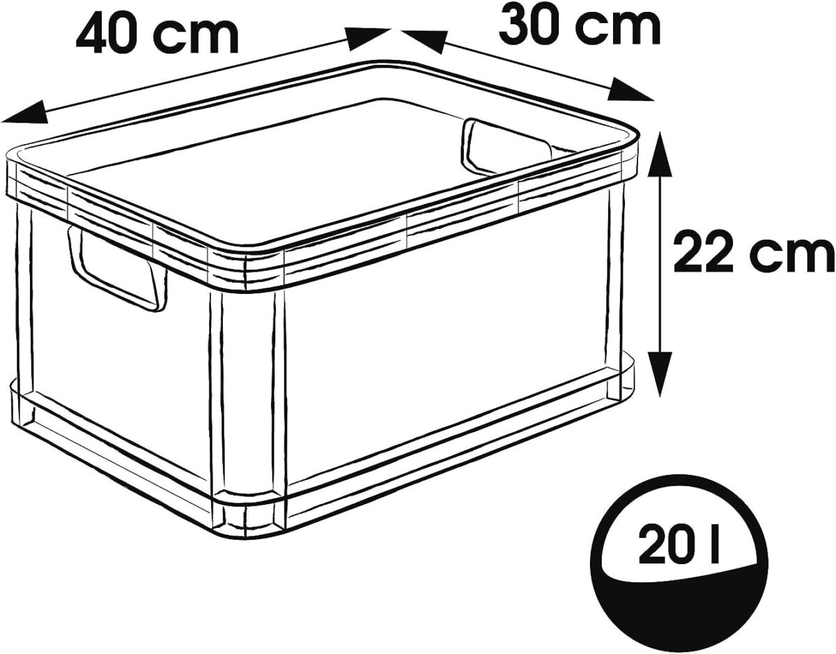 Caisse de rangement "robert", 20 litres, graphite – Image 2