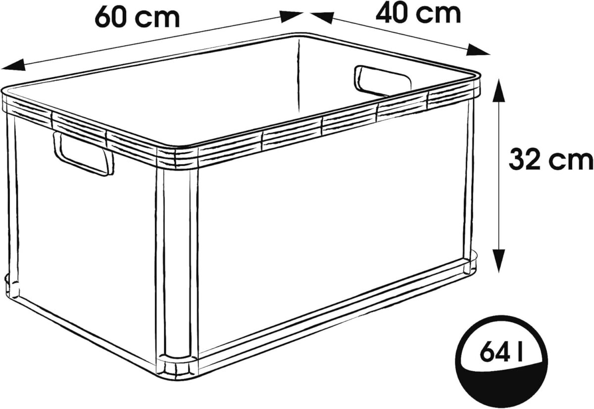 Caisse de rangement "robert", 64 litres, graphite – Image 2