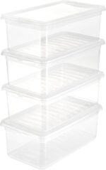 Kit de Caisses de rangement "bea", 4x 5,6 litres, PP