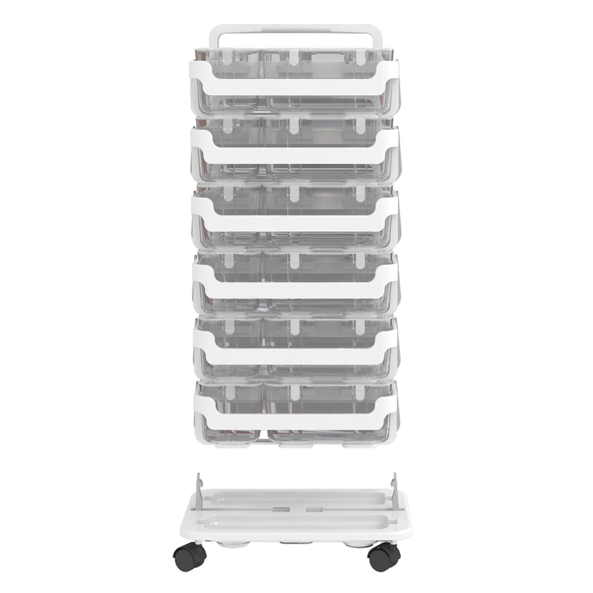 Plateau de transport à roulettes Stack 'N' Go,blanc – Image 7