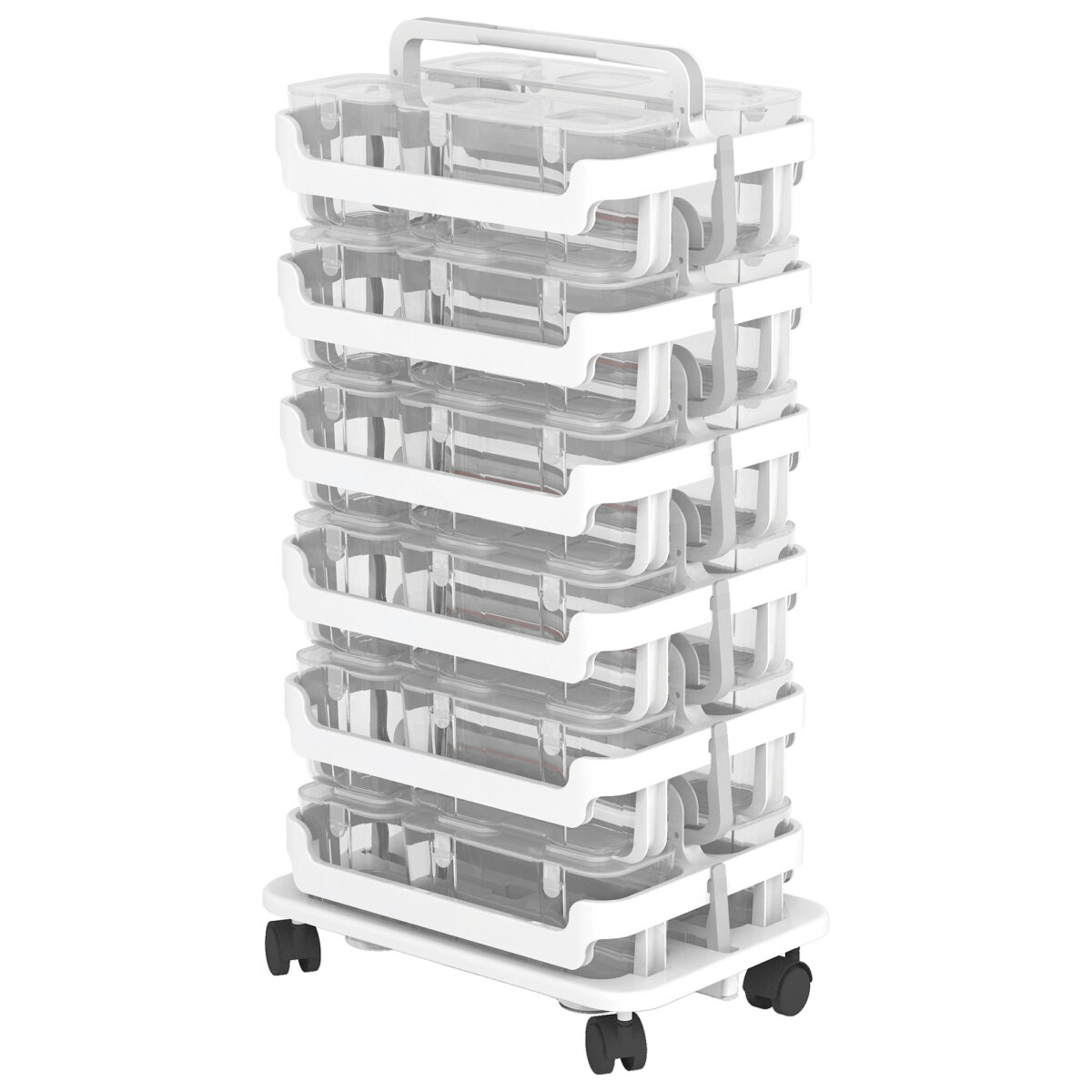 Plateau de transport à roulettes Stack 'N' Go,blanc – Image 5